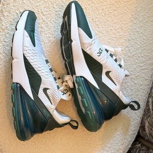 Nike Air Max 270 White and Dark Green Sneakers